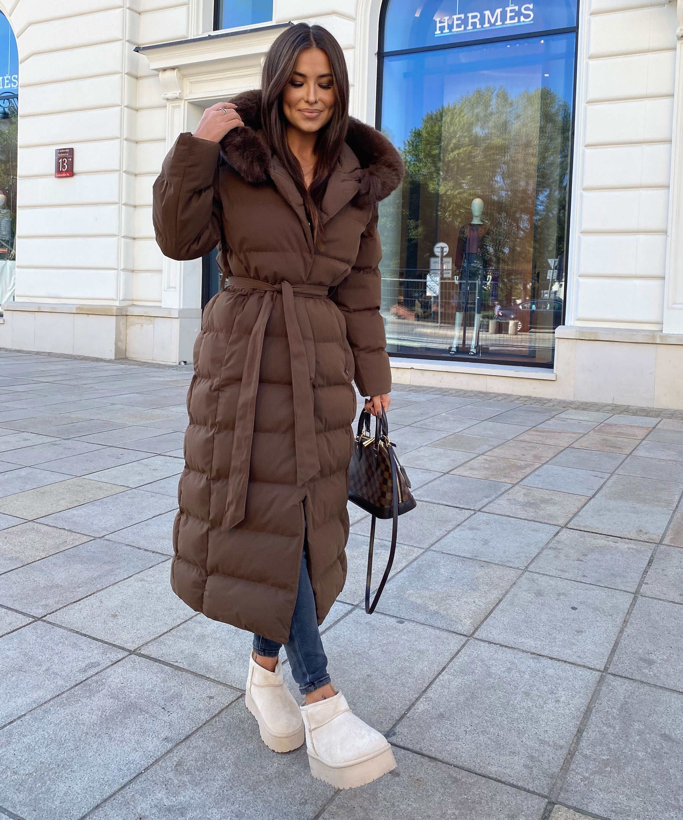 Beige platform ankle boots with lining