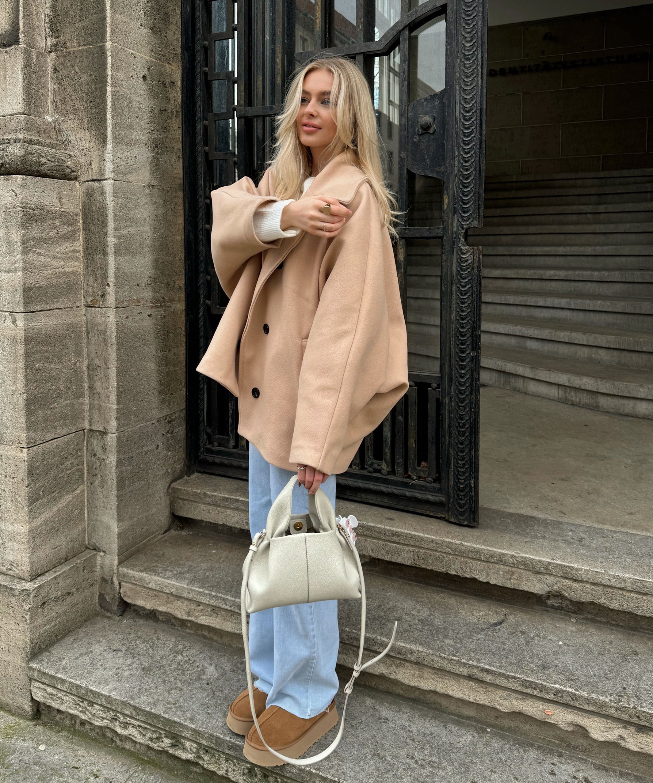 Beige oversized jacket Joana