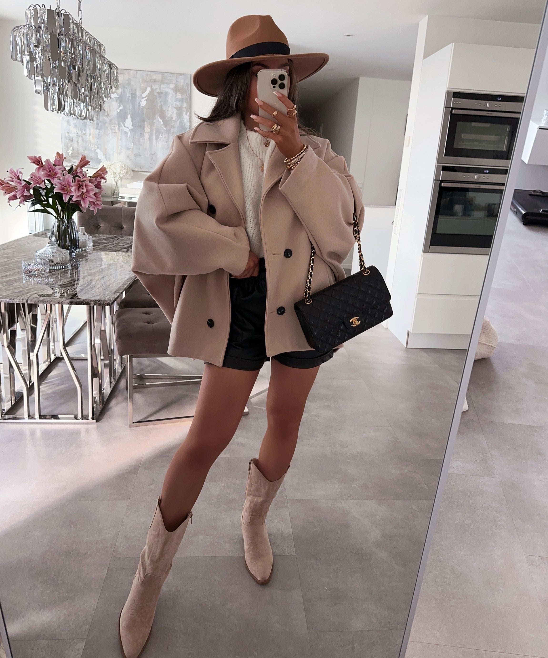 Beige oversized jacket Joana